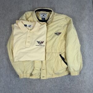 Vintage Cutter & Buck Corvette Logo Jacket & Polo Mens XL  Yellow